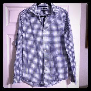 GAP Longsleeve Gingham Print Plaid Slim Fit Button Up